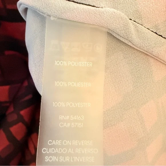 Calvin Klein Red and Black Patterned Blouse - Picture 2 of 2